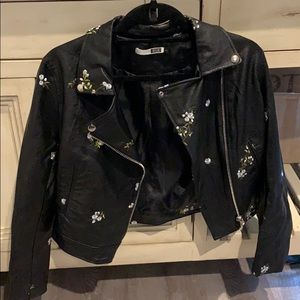 Beautiful faux leather embroidered jacket